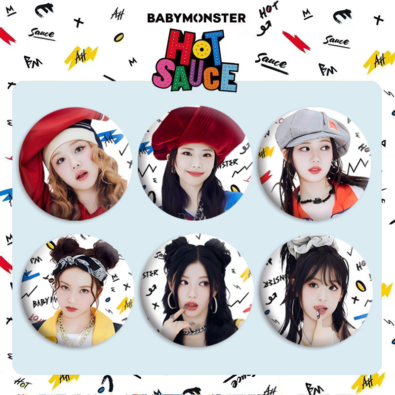 BABYMONSTER专辑HOT SAUCE周边自制吧唧徽章书包挂件装饰郑雅贤