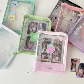 ins风A5星星拉链透明相册追星女孩三寸小卡收纳册可爱四叶草卡册