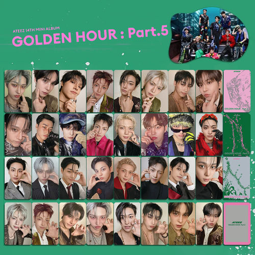 ATEEZ专辑GOLDEN HOUR : Part.5周边自制小卡明信片特典卡幸运卡