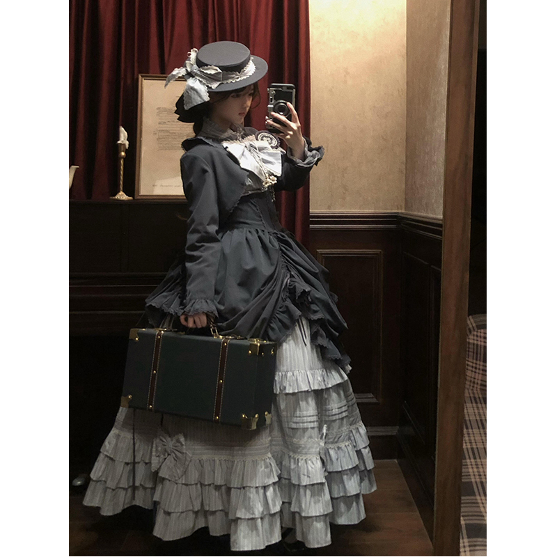 【复古雅典】Lolita裙文艺气质蝴蝶结百搭外套衬衫半身裙洛丽塔