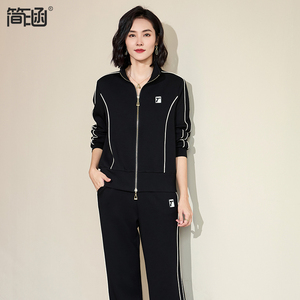 运动套装简涵大码女装2023秋装新款两件套时尚洋气修身显瘦套装潮
