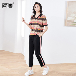 冰丝凉感简涵大码女装2024夏季新款网眼速干胖妹妹宽松显瘦套装