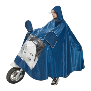野趣电动电瓶摩托车雨披男女加大加厚全身长款防水防暴雨雨衣反光