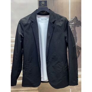 长袖 轻奢纯色西装 潮流帅气韩版 男士 时尚 薄款 修身 休闲翻领西服 春季