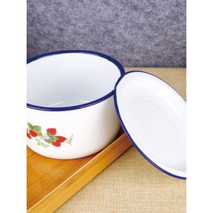 怀旧搪瓷快餐杯饭盒复古猪油罐老式大容量食堂带饭宿舍泡面碗带盖