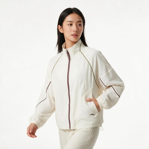 李宁女子防泼水透气运动风衣