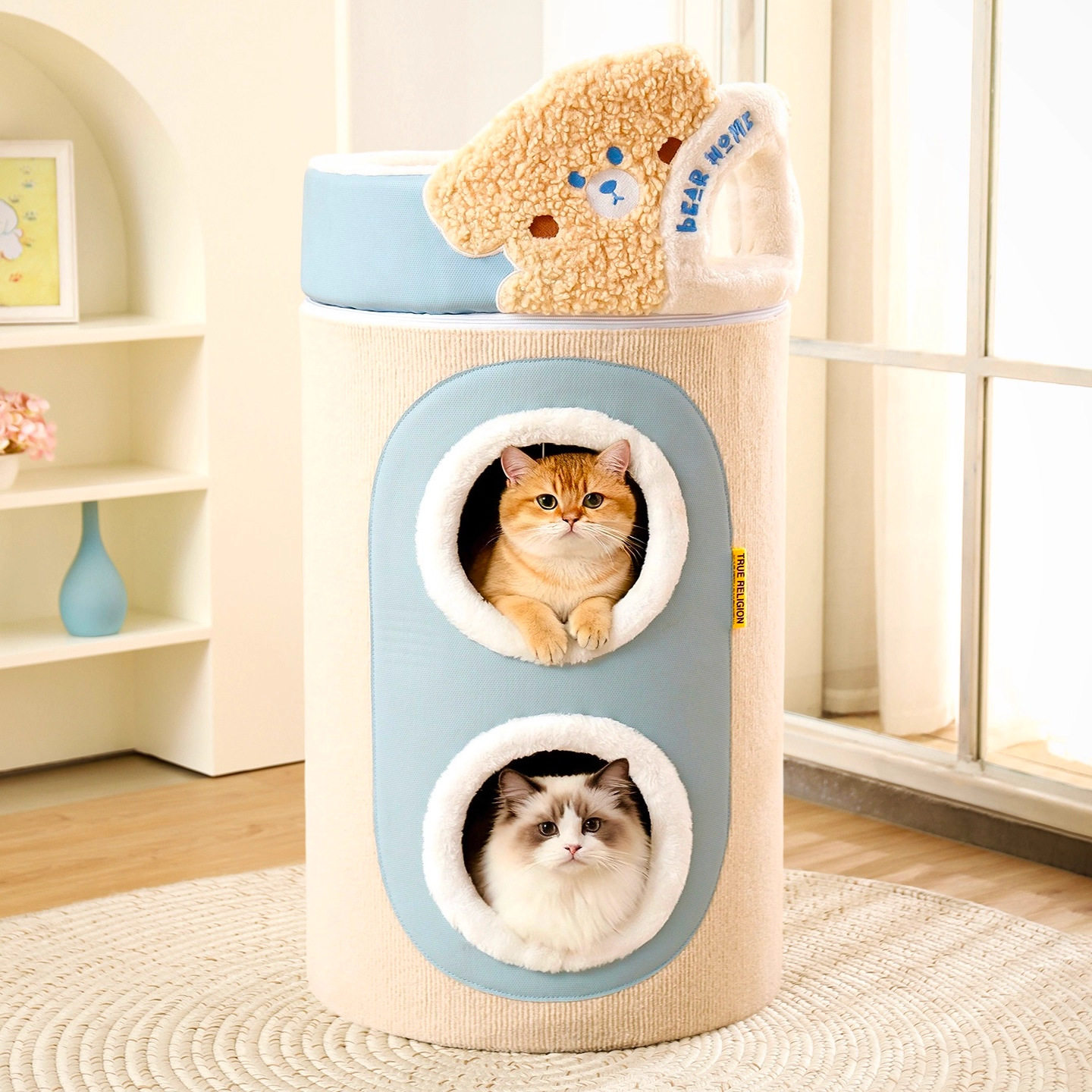 猫爬架小户型不占地猫窝玩睡一体多层猫咪树洞双层猫抓板冬季保暖