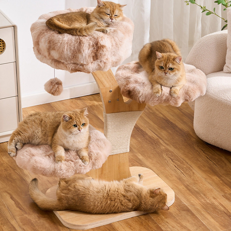 实木多层板猫爬架猫树猫窝一体家用小户型多层猫跳台猫咪攀爬架子