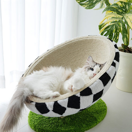 乐吱吱猫抓板猫窝足球世界杯猫爪板麻绳蛋壳窝吊床家用猫咪用品