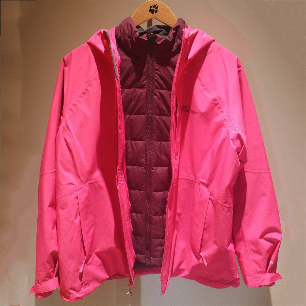 25秋冬JackWolfskin狼爪冲锋衣女户外运动棉内胆三合一外套A65476