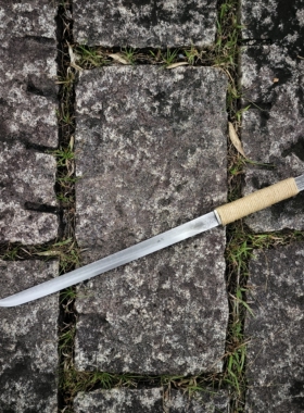 龙泉唐横刀户外防身武器锰钢短刀一体刀剑车载野营轻便登山未开刃