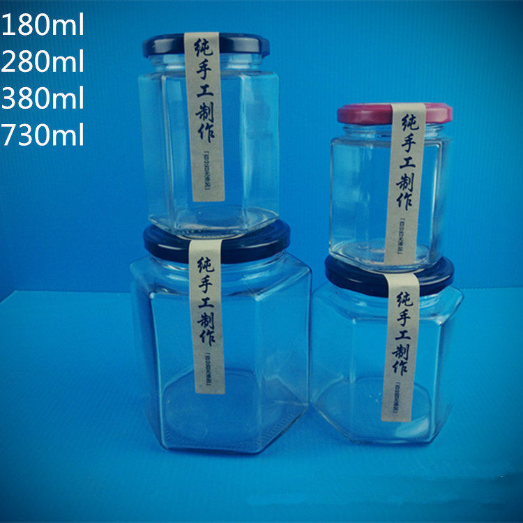 蜂蜜玻璃密封罐六棱瓶