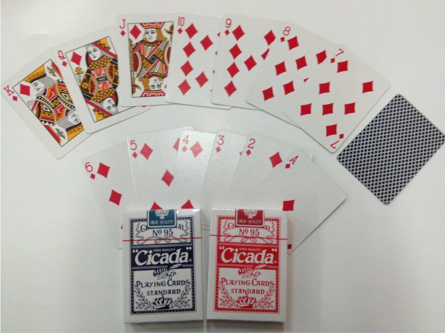 Cicada蝉牌95扑克牌进口布纹纸斗地主金花21点娱乐游戏用扑克24付