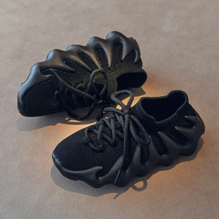 女童网红八爪鱼椰子鞋春秋季2025夏款男童儿童网面透气飞织休闲鞋