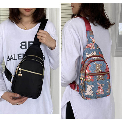 胸包女多层斜挎小包尼龙布