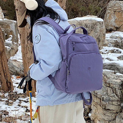 2025新款笔记本双肩电脑包女简约高颜值工勤背包休闲大容量牛津布