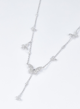 项链送女友2022年新款锁骨链轻奢小众毛衣链女生日礼物