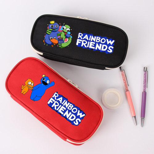 彩虹朋友Rainbow friends学生笔袋卡通帆布文具袋学生大容量盒子