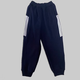 中小学生春秋三道白杠校裤收口初高中冬季加绒加厚校服裤子