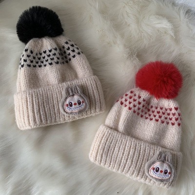 秋冬季儿童帽子男童毛线帽中大童男女孩针织套头洋气冬天2025新款
