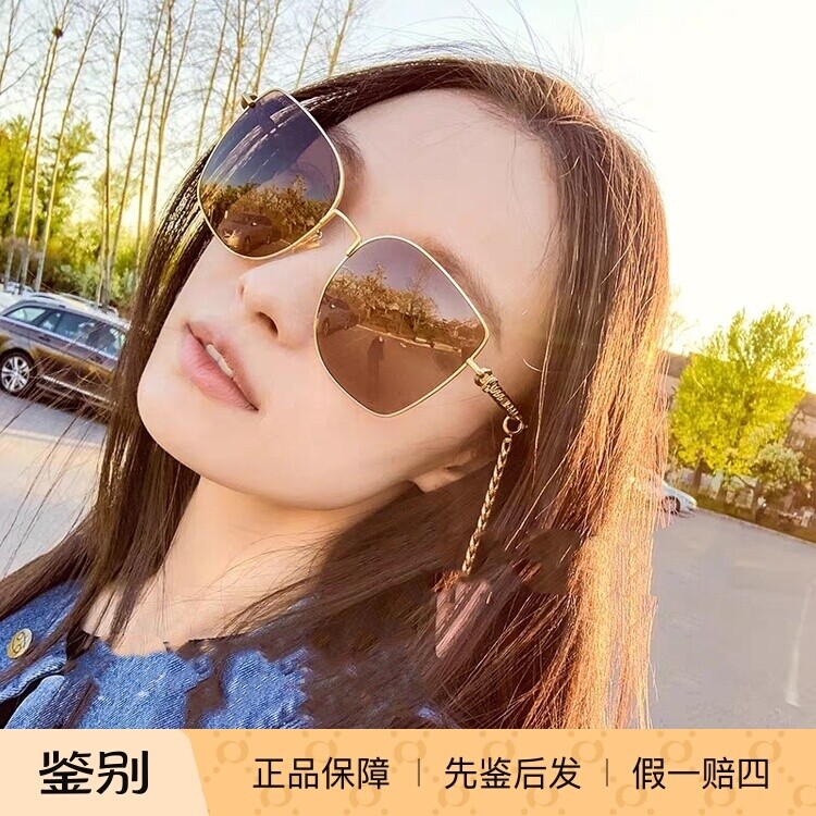 倪妮同款Gucci迷链系列古驰可拆卸吊坠墨镜互扣双G太阳镜GG0721S