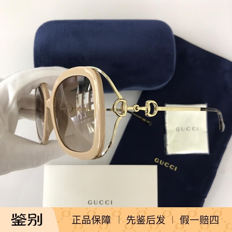 正品代购GUCCI古驰墨镜女马衔扣方形防紫外线夏大脸太阳镜GG1021S图片