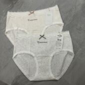 甜美简约拼接蕾丝英文三角裤 美季 M优纯棉女士包臀内裤 女N550305