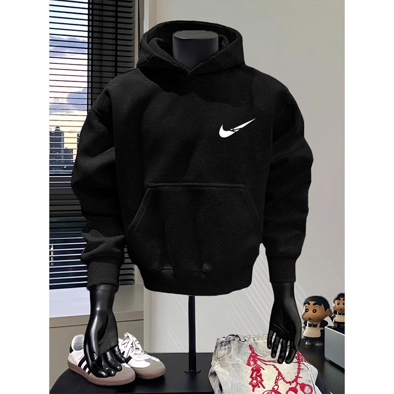 奥特莱斯重磅纯棉连帽卫衣男女情侣装秋冬款加绒美式潮牌宽松卫衣