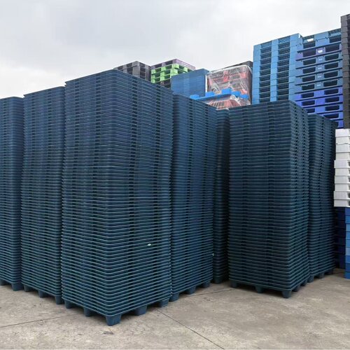 吹塑九脚塑料托盘叉车工厂防潮垫板仓库卡板塑胶地台物流周转托板