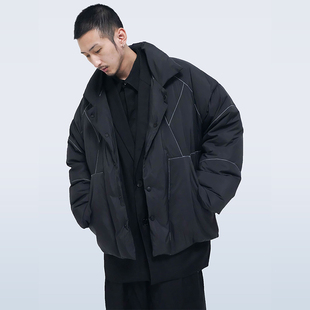 DOWN 短款 JACKETS 结构绗缝线设计 羽绒夹克外套 90A白鸭绒 STR