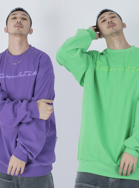 STREAMLET.CHEN:SWEATER/22-23AW雪花绒 宽松发泡印花圆领卫衣