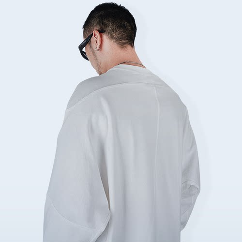 纯色长袖T恤无规律蔓延无缝拼接