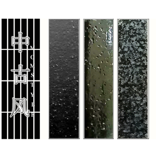 中古风陶土黑色釉面砖阳台墙面瓷砖别墅厨房绿釉仿古亮光户外砖
