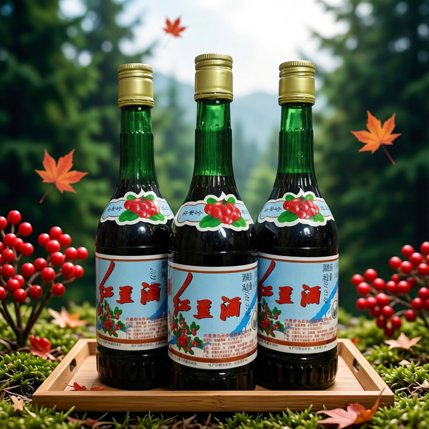 兴安岭瓶装红豆酒果酒6瓶