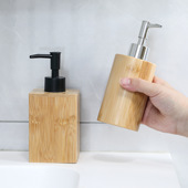 家用简约竹木皂液器酒店餐厅浴室乳液瓶洗手液沐浴露洗发水分装 瓶