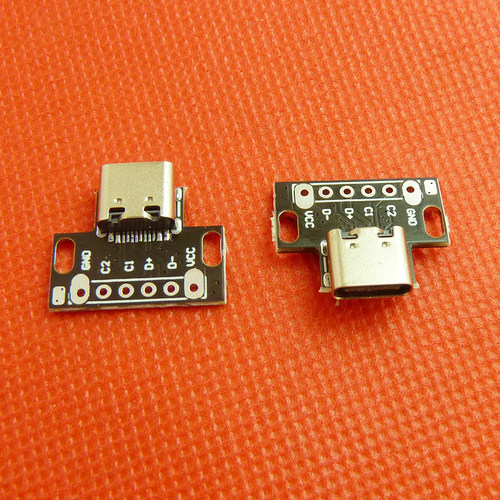 6P双面插TYPE-C母座键线分离DIY板测试USB头机械键盘充电数据接口