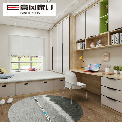 意风家具全屋定制榻榻米床衣柜书桌一体现代简约小户型家具定制