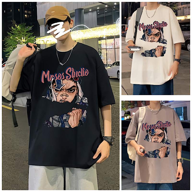 青少年短袖t恤2025新款男孩初中生潮流帅气半袖大童宽松夏装上衣