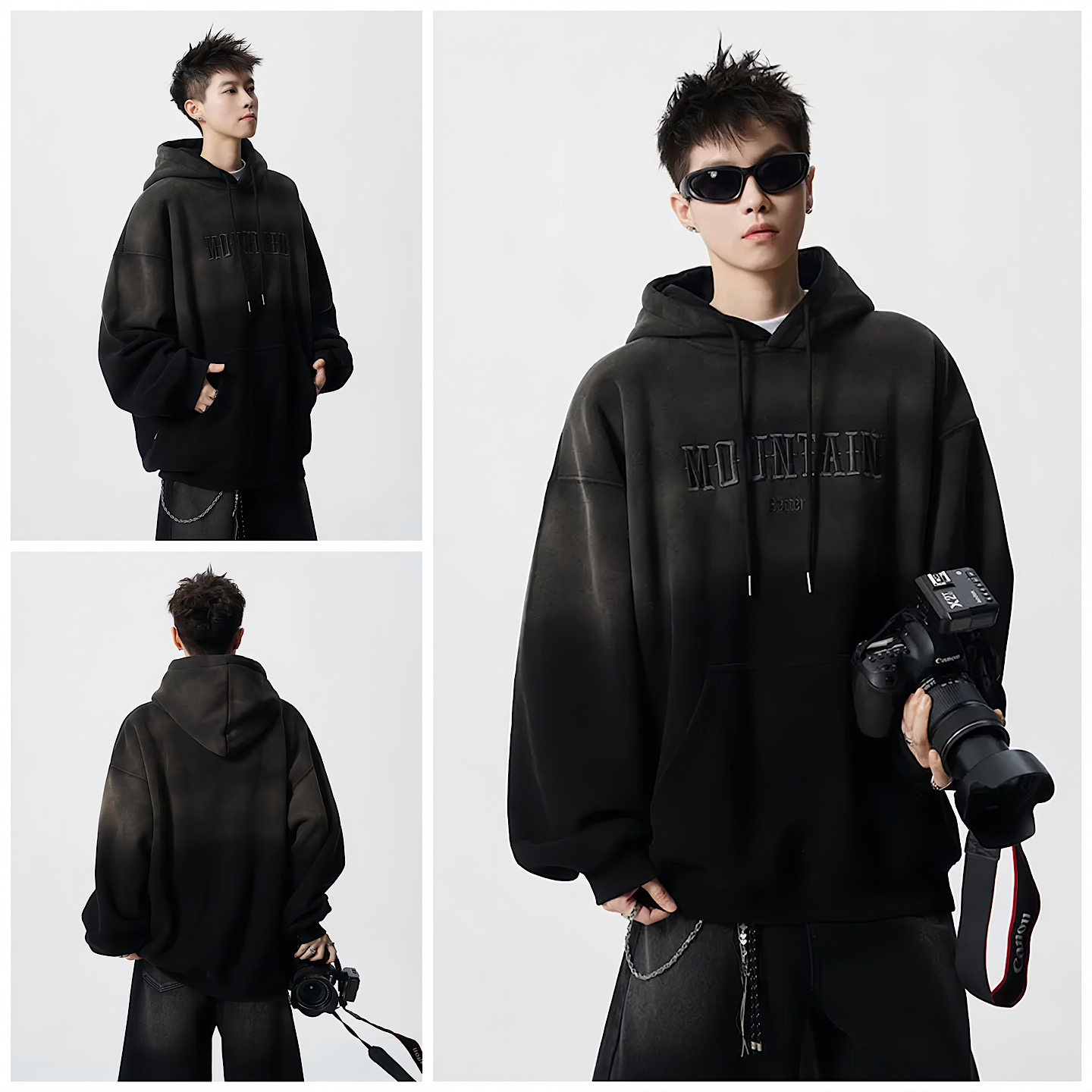 春秋季刺绣连帽卫衣男初高中学生长袖青少年外套大童春装上衣服