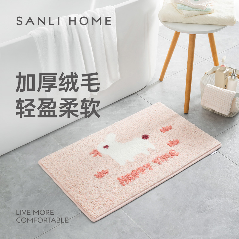 三利植绒卡通家用卫生间防滑吸水