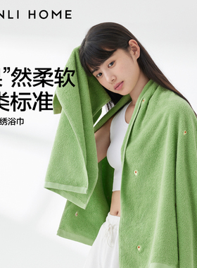 三利浴巾2条装夏全棉大人纯棉男款女情侣款一对大毛巾三件套家用