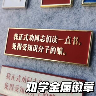 劝同志们多读点书金属徽章复古劝解学生励志书包笔袋装饰挂件礼物