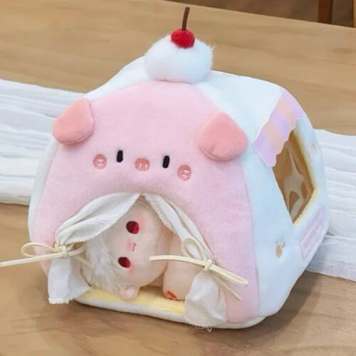 甜美卡通小屋棉花娃娃帐篷10cm