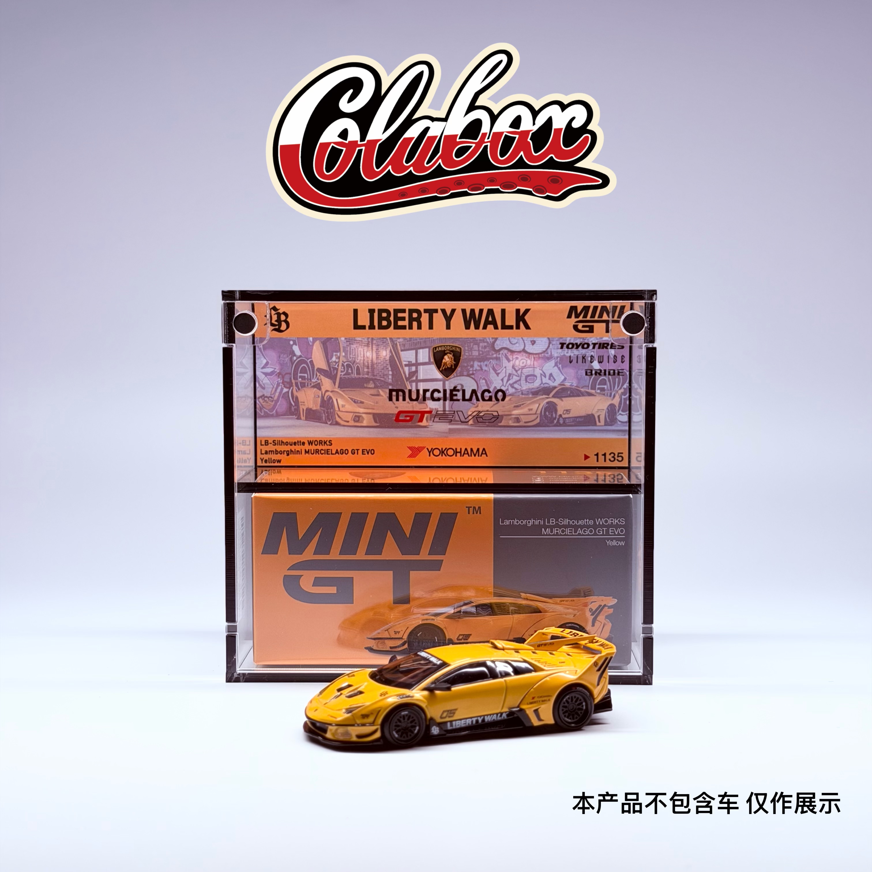 MINIGT 1135 LBWK剪影 兰博基尼蝙蝠GT EVO 1:64亚克力展示防尘盒 - 实物图