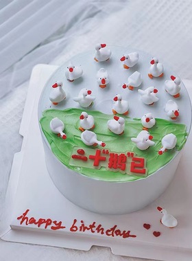三十鹅立软胶蛋糕装饰大白鹅而立之年新款创意摆件男士成人蛋糕