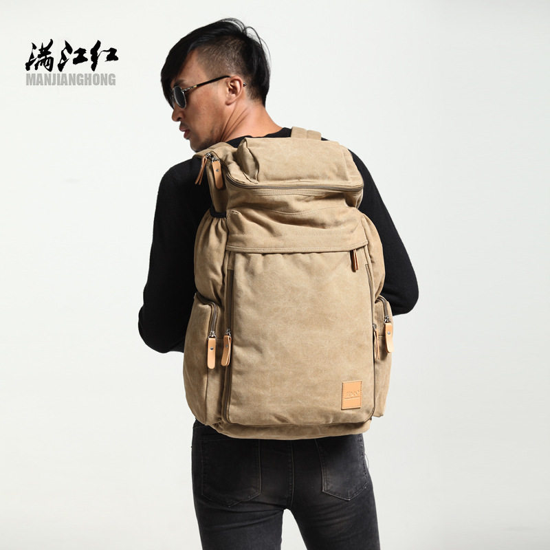 男士超大容量帆布行李双肩背包农民工外出门打工旅游装衣服袋子
