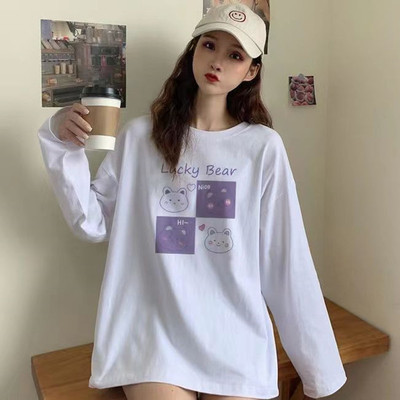 长袖宽松中长原宿风女