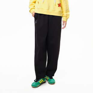 MOVEUP幻走2025冬季新款.FUN系列松紧腰绣花织唛加绒休闲直筒裤女