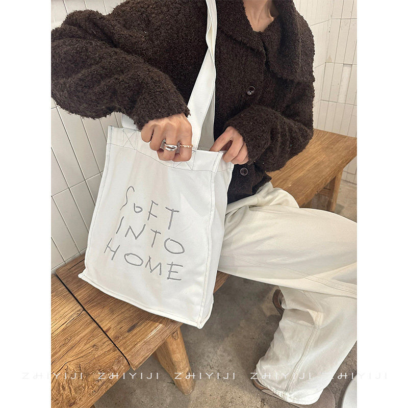 清仓Ooh经典牛仔丹宁帆布包 字母加长简约休闲松弛感女单肩包袋