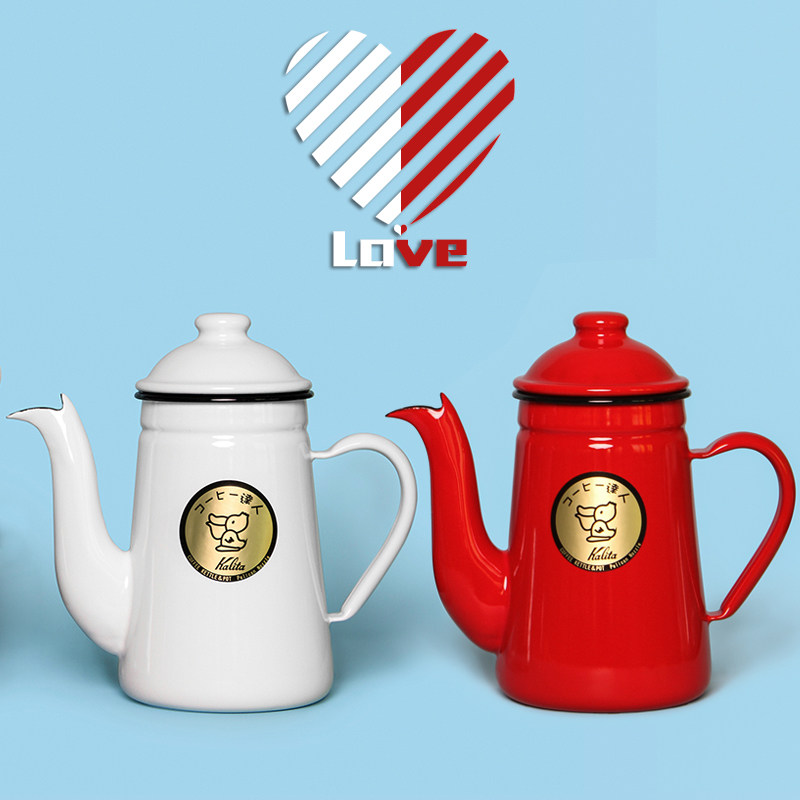 日本原装进口 Kalita 达人壶 精品咖啡手冲壶 珐琅瓷搪瓷鹤嘴壶1L|msdalam kategori pinggan mangkuk, kopi, periuk kopi - dari Buy2taobao.com untuk memberikan perkhidmatan ejen Taobao profesional membeli